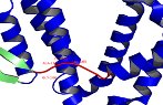 Desenho de um recorte de uma molécula de proteína.