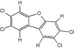 Imagem da estrutura da molcula de tetraclorodibenzo-furano