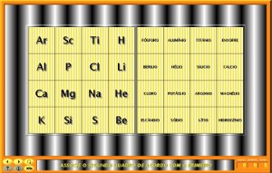 Tela do JClic com Simbolo dos elementos qumicos.