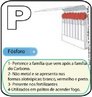 Imagem do smbolo qumico do Fsforo - Phosphŏrus (P) e suas aplicaes. O P tem nmero atmico (Z) = 15 e Massa Atmica (A) = 31, est localizado no grupo 15 ou famlia 5A e no 3 perodo da tabela peridica dos elementos qumicos, sua distribuio eletrnica  K2 L8 M5. <br/><br/> Palavras-chave: Fsforo. Smbolos qumicos. Tabela peridica.