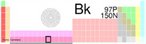 Posio do Bk (berqulio) na tabela peridica. <br/><br/> Palavras-chave: Berqulio. Tabela peridica.