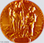 Imagem da medalha recebida pelos ganhadores do Prmio Nobel de Qumica. <br/><br/> Palavras-chave: Medalha. Prmio Nobel.