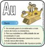 Ouro  Imagem do smbolo qumico do Ouro - Aurum (Au) e suas aplicaes. O Au tem nmero atmico (Z) = 79 e Massa Atmica (A) = 197, est localizado no grupo 11 ou famlia 1B e no 6 perodo da tabela peridica dos elementos qumicos, sua distribuio eletrnica  K2 L8 M18 N32 O18 P1. <br/><br/> Palavras-chave: Ouro. Smbolos qumicos. Tabela peridica.