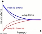 Grfico que representa uma reao em equilbrio qumico e a alterao deste por meio de catalisador. <br /><br /> Palavras-chave: Equilbrio qumico. Catalisador. Reaes reversveis.