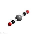 Representao da molcula em 3D de [AgCO2]+. Pode exemplificar os elementos qumicos e os compostos  na ligao qumica. <br/><br/> Palavras-chave: Molcula. Prata. Composto qumico.