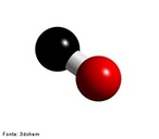 O Monxido de Carbono (CO)  um gs levemente inflamvel, incolor, inodoro e muito perigoso devido a sua grande toxicidade.  produzido pela queima em condies de pouco oxignio (combusto incompleta) e/ou alta temperatura de carvo ou outros materiais ricos em carbono, como derivados de petrleo. Representao em 3D de uma molcula de monxido de carbono. <br/><br/> Palavras-chave: Molcula. Monxido de carbono. Tabela peridica. 