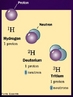 Ilustrao que mostra os istopos do hidrognio. O istopo do hidrognio que possui maior ocorrncia, conhecido como prtio,  formado por um nico prton e nenhum nutron. Em compostos inicos pode ter uma carga positiva (se tornando um ction) ou uma carga negativa (se tornando o nion conhecido como hidreto). Tambm pode formar outros istopos, como o deutrio, com apenas um nutron, e o trtio, com dois nutrons. <br/><br/> Palavras-chave: Hidrognio. Istopos. Estrutura atmica. 