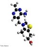 A Vitamina B1 (nome qumico tiamina, anteriormente conhecida tambm por vitamina F). A carncia desta vitamina na alimentao humana pode conduzir  avitaminose designada por beribri. Molcula em 3D. <br/><br/> Palavras-chave: Vitamina B1. Tiamina. Beribri.