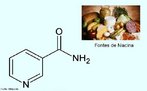 A vitamina B3 (Niacina, Niacinamida, cido Nicotnico)  necessria para a circulao adequada e pele saudvel. Vitamina B3 ajuda no funcionamento do sistema nervoso, no metabolismo de carboidratos, lipdeos e protenas e na produo de cido clordrico para o sistema digestivo. A niacina reduz o colesterol e melhora a circulao. A vitamina B3 tambm  eficaz no tratamento da esquizofrenia e outras doenas mentais. Nome IUPAC: cido nicotnico. <br/><br/> Palavras-chave: Vitamina B3. Niacina. Niacinamida. cido nicotnico. Vitaminas. Qumica orgnica. Bioqumica.