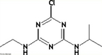 Imagem representando a molcula de atrazina. A atrazina  um herbicida de tipo triazina, usado em plantaes de milho, cana-de-acar e sorgo para o controlo de ervas daninhas. Herbicida antigo,  ainda empregue devido ao seu baixo custo e porque atua em sinergia quando utilizado com outros herbicidas.  um inibidor do fotossistema II. <br/><br/> Palavras-chave: Molcula. Atrazina. Herbicida. Qumica sinttica.