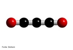 Representação da molécula de dióxido de tricarbono em 3D. É usado na preparação de malonatos, e como um auxiliar para melhorar a afinidade do corante da pele. <br/><br/> Palavras-chave: Dióxido de tricarbono. Tabela periódica. Substância composta.