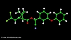 Representação tridimensional da molécula de Cipermetrina é uma substância do grupo dos piretróides (substâncias sintéticas derivadas da piretrina natural). É foto estável, não se degradando com a luz solar. Como muitos piretróides é um inseticida e acaricida de ação muito ampla e que possui baixa toxicidade para animais homotérmicos. É biodegradável e não apresenta perigo para o meio ambiente, mas é tóxica para peixes. Fórmula molecular: C22H19Cl2NO3. Massa molar: 416,30 g/mol. <br/><br/> Palavras-chave: Cipermetrina. Piretróides. Inseticida. Química orgânica.