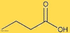 Representação da molécula de ácido butanoico (ou ácido butírico). O ácido butanoico (ou ácido butírico) é um ácido monocarboxílico, saturado, de cadeia aberta, com fórmula molecular C4H8O2, massa molecular 88 u, e de formula estrutural CH3-CH2-CH2-COOH. O nome usual ácido butírico é de origem grega: βουτυρος que significa "manteiga".  É o componente orgânico encontrado na manteiga rançosa, sendo um dos responsáveis pelo seu odor e sabor peculiares. É formado após a ação de micro organismos sobre moléculas de gordura (triglicerídeos) presentes na manteiga. Está presente tanto em alguns queijos, quanto no vômito, o que caracteriza o odor azedo dos dois. <br/><br/> Palavras-chave: Ácido butanoico. Ácido butírico. Funções químicas.