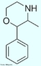 Representação tridimensional da molécula de Fenmetrazina. É uma droga que simpaticomimético que age como estimulante no Sistema Nervoso Central. Anteriormente foi vendida com ouma anorexico, mas foi removida do mercado.  Fórmula molecular C11H15NO. Massa molar 177,2456 g/mol. Nomenclatura IUPAC (sistemática) 3-methyl-2-phenylmorpholine <br/><br/> Palavras-chave: Fenmetrazina. Medicamentos. Química orgânica. Doping.