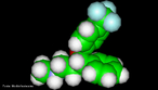 Representao tridimensional da molcula de Fluoxetina.  um medicamento antidepressivo da classe dos inibidores seletivos da recaptao da serotonina. Suas principais indicaes so para uso em depresso, transtorno obsessivo-compulsivo (TOC) e bulimia nervosa.  utilizado na forma de cloridrato de fluoxetina, como cpsulas ou em soluo oral. Foi sintetizada e comercializada inicialmente pela companhia farmacutica Eli Lilly com o nome Prozac.Atualmente  comercializada no Brasil e em Portugal por vrios laboratrios como medicamento genrico, estando sujeita a receita mdica. A patente da Eli Lilly sob o Prozac expirou em Agosto de 2001,despertando um influxo de genricos ao mercado. S nos Estados Unidos, mais de 21,7 milhes de prescries genricas foram efectuadas em 2006, colocando-a na terceira posio entre os antidepressivos mais receitados, aps a sertralina e o escitalopram. Nomenclatura IUPAC: (RS)-N-methyl-3-phenyl-3-[4- (trifluoromethyl)phenoxy]propan-1-amine. Frmula Molecular: C17H18F3NO. Massa Molar: 309,3 g/mol (345,8 para HCl). <br/><br/> Palavras-chave: Molculas. Fluoxetina. Prozac. Substncias qumicas. Medicamentos. Drogas.