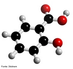 Representao da molcula de cido saliclico em 3D. O cido saliclico  um Beta-Hidroxicido (-Hidroxicido) com propriedades queratolticas (esfoliantes) e antimicrobianas, o que significa que afina a camada espessada da pele e age evitando a contaminao por bactrias e fungos oportunistas.  um cido utilizado no tratamento de pele hiperquerattica, isto , super espessada, em condies de descamao como: caspa, dermatite seborreica, ictiose, psorase e acne, problemas que atingem facilmente a ala masculina.  caracterizado ainda por ser um regularizador da oleosidade e tambm um anti-inflamatrio potencial. A grande vantagem deste cido  que apresenta um bom poder esfoliativo e tambm uma ao hidratante, cuja caracterstica principal  a capacidade de penetrao nos poros ajudando na remoo da camada queratinizada com uma ao irritante muito menor que os outros ingredientes. <br/><br/> Palavras-chave: cido. cido saliclico. Funes qumicas. Molcula.