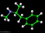 Representao tridimensional da molcula de Metanfetamina. A metanfetamina (MA)  uma droga estimulante do sistema nervoso central (SNC), muito potente e altamente viciante, cujos efeitos se manifestam no sistema nervoso central e perifrico. A metanfetamina tem-se vulgarizado como droga de abuso devido aos seus efeitos agradveis intensos tais como a euforia, aumento do estado de alerta, da autoestima, do apetite sexual, da percepo das sensaes e pela intensificao de emoes. Por outro lado, diminui o apetite, a fadiga e a necessidade de dormir. Existem algumas indicaes teraputicas para a MA, nomeadamente narcolepsia, dficit de ateno hiperativa em crianas, obesidade mrbida e descongestionante nasal (l -metanfetamina). Contudo, esta droga manifesta um grande potencial de dependncia e a sua utilizao crnica pode conduzir ao aparecimento de comportamentos psicticos e violentos, em consequncia dos danos que pode causar ao SNC. Nomenclatura IUPAC: (S)-N-methil-1-fenil-propan-2-amina. Frmula Molecular: C10H15N. Massa Molar: 149,2 g/mol. <br/><br/> Palavras-chave: Molculas. Metanfetamina. Sbstncias qumicas. Medicamentos. Drogas.
