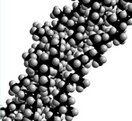 Representação da molécula do polímero de polipropileno. Polipropileno (PP) ou polipropeno é um polímero ou plástico, derivado do propeno ou propileno e reciclável. Ele pode ser identificado em materiais através do símbolo triangular de reciclável, com um número "5" por dentro e as letras "PP". A sua forma molecular é (C3H6)x. O polipropileno é um tipo de plástico que pode ser moldado usando apenas aquecimento, ou seja, é um termoplástico. Possui propriedades muito semelhantes às do polietileno (PE), mas com ponto de amolecimento mais elevado. <br/><br/> Palavras-chave: Polipropileno. Polímero. Molécula.