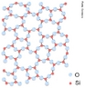 Representao da estrutura atmico-molecular do Dixido de Silcio - Slica (SiO2). Em seu estado natural pode ser encontrado em diversas formas diferentes. Possui 17 formas cristalinas distintas, entre elas o quartzo, o topzio e a ametista. A slica  o principal componente da areia e a principal matria prima para o vidro. Tambm  usado na fabricao de cimento Portland. <br/><br/> Palavras-chave: Slica. Dixido de silcio. Estrutura atmica.