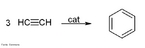Representao da reao de sntese do benzeno a partir do etino ou acetileno caracterizando assim, uma reao orgnica. <br/><br/> Palavras-chave: Benzeno. Reaes orgnicas. Qumica orgnica.