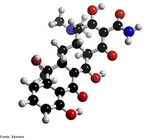 As Tetraciclinas so um grupo de antibiticos usados no tratamento das infeces bacterianas. Esta discusso refere-se a ambos grupo e em especial  prpria tetraciclina. Molcula em 3D. <br/><br/> Palavras-chave: Tetraciclina. Antibitico. Bioqumica.