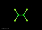 Representao tridimensional da molcula do Tetracloroetileno, tambm conhecido por Tetracloroetileno, Tetracloroeteno, Percloroeteno, perc, PCE.  um clorocarbonetos com a frmula Cl2C = CCl2. Lquido incolor amplamente usado para limpeza seca de tecidos, por isso s vezes  chamado de "fluido de lavagem ou lavao a seco". Tem um cheiro doce detectvel pela maioria das pessoas em uma concentrao de 1 parte por milho (1 ppm). <br/><br/> Palavras-chave: Tetracloroetileno. Qumica orgnica. Solventes. Limpeza a seco.