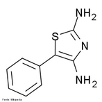 Amifenazole é um estimulante respiratório tradicionalmente utilizado como para overdose de drogas opiácias, barbitúricos e outras drogas sedativas e tratamento de falha respiratória. Fórmula molecular C9H9N3S. Massa molar 191,253 g/mol. Nomenclatura IUPAC (sistemática) 5-phenyl-1,3-thiazole-2,4-diamine. <br/><br/> Palavras-chave: Amifenazole. Medicamentos. Química orgânica. Doping.