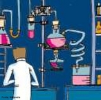 Ilustrao representando um profissional da Qumica em seu ambiente de trabalho, o laboratrio realizando anlises. <br/><br/> Palavras-chave: Profissional da qumica. Qumico. Laboratrio.